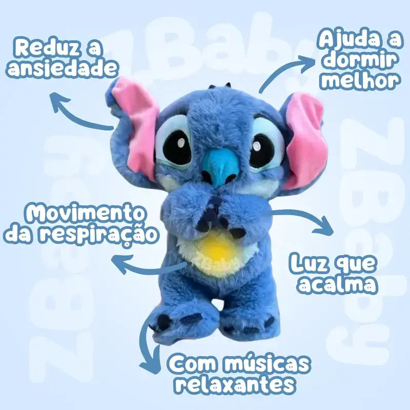 Stitch de Pelúcia Respira e Acende a Barriga
