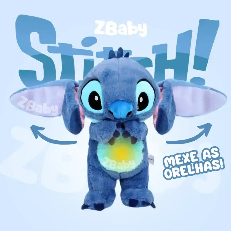Stitch de Pelúcia Respira e Acende a Barriga